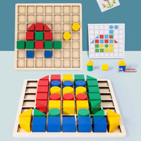 Rompecabezas de Bloques Creativos - Juego de Formas y Colores Montessori para Niños