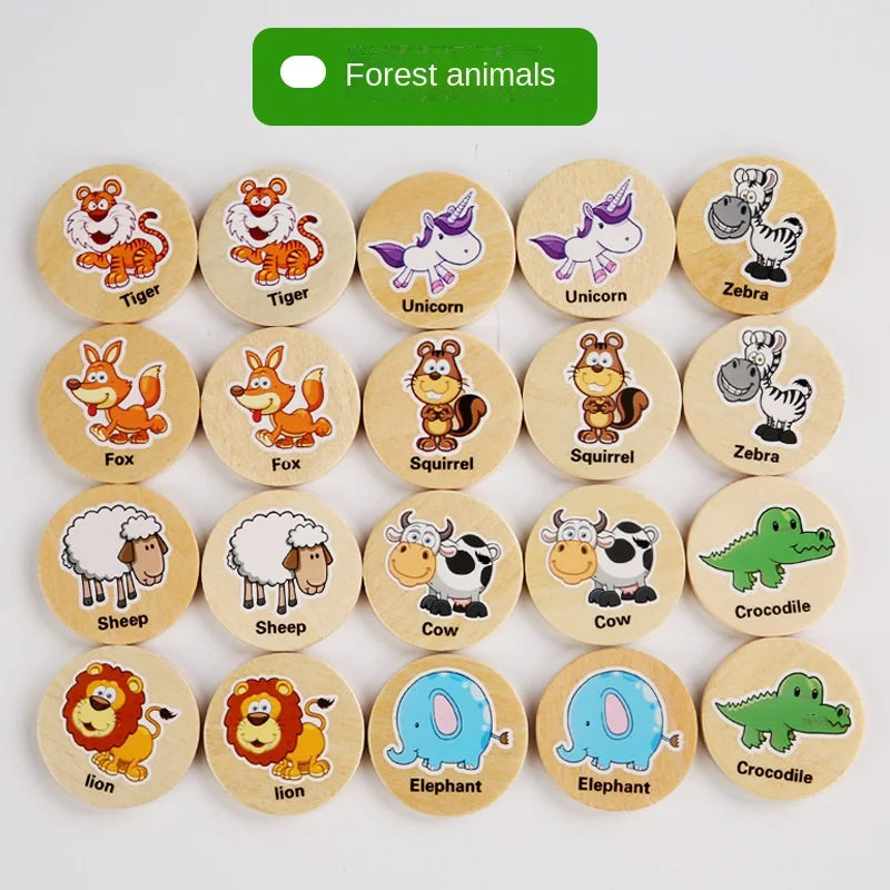 Puzzle Memoria Montessori - Animales y Ajedrez