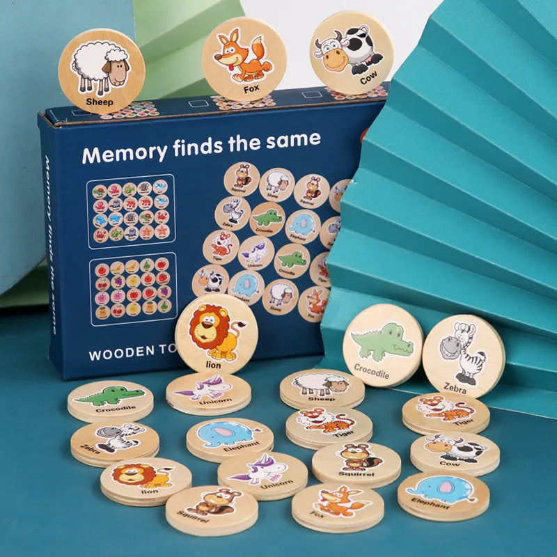 Puzzle Memoria Montessori - Animales y Ajedrez