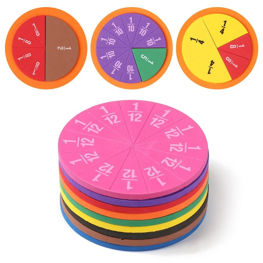 51 Pieces Math Teaching Tool EVA Round Shape Instrument Montessori Early Math Development Educational Toy Gifts 