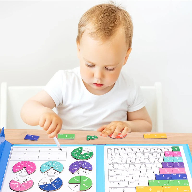 Magnetic Fraction Book Set Math Learning Educational Toy for Kids Teaching Aids Arithmetic 