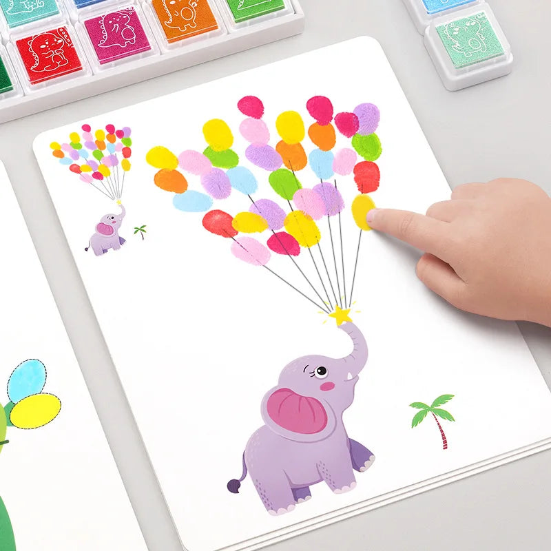 Pintura Dedos Montessori - Libro Colorear Creativo