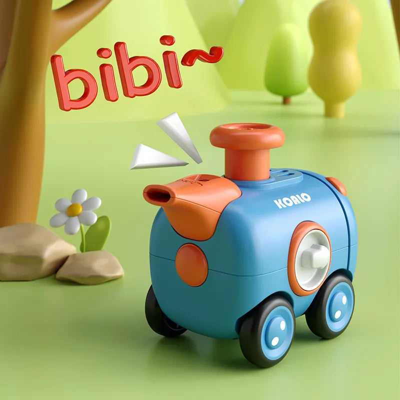 Inertia Car Toy Press Changing Face with Whistle Small Train Shock Resistant Cartoon Car Parent-Child Interaction 