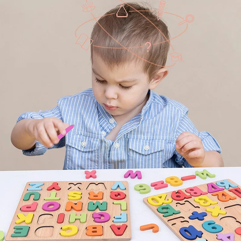 Alfabeto Madera Puzzle - Aprendizaje Preescolar